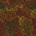 Autumn leaves pattern seamless background.