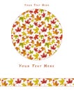 Autumn Leaves Pattern Template with Text Space.