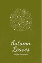 Autumn leaves postcard design template