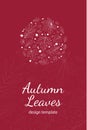 Autumn leaves postcard design template