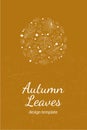 Autumn leaves postcard design template