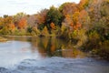 Autumn Leaves River Changing Colors Southwestern Ontario Royalty Free Stock Photo