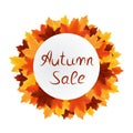 Autumn leaves sale circle label