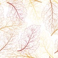 Autumn leaves seamless in beautiful style. Seamless leaf pattern. Royalty Free Stock Photo