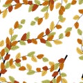 Autumn leaves seamless in beautiful style. Seamless leaf pattern. Royalty Free Stock Photo