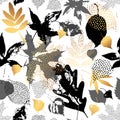 Autumn leaves seamless pattern Royalty Free Stock Photo