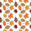 Autumn leaves seamless pattern 01