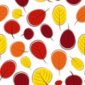 Autumn Leaves Seamless Pattern Background Vector Illustration Royalty Free Stock Photo