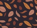 Autumn leaves seamless pattern. Falling leaves. Design for wrapping paper, print,  fabric and printing. Vector illustration Royalty Free Stock Photo