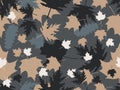 Autumn leaves seamless pattern. Falling leaves, leaf fall. Oak and maple. Background for wrapping paper, print, fabric and Royalty Free Stock Photo