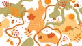 Autumn leaves seamless pattern. Season floral horizontal wallpaper. Fall leaf nature background Royalty Free Stock Photo