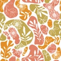 Autumn leaves seamless pattern. Season floral drawn wallpaper. Fall leaf nature background Royalty Free Stock Photo