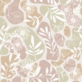 Autumn leaves seamless pattern. Season floral drawn wallpaper. Fall leaf nature background Royalty Free Stock Photo