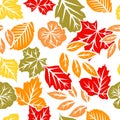 Autumn leaves seamless pattern