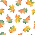 Autumn leaves seamless pattern.