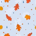 Autumn leaves seamless pattern