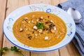 Sweet potato soup with roasted cashew