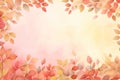 Autumn leaves watercolor background