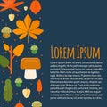 Autumn letterhead template in flat style