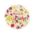 Autumn lettering with botanic element Royalty Free Stock Photo