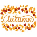 Autumn lettering design vector illustration. Vector illustration decorative design Royalty Free Stock Photo