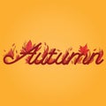 autumn lettering design. Vector illustration decorative design Royalty Free Stock Photo