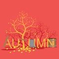 Autumn lettering design. Vector illustration decorative design Royalty Free Stock Photo