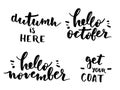 Autumn lettering set Royalty Free Stock Photo