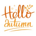 Autumn lettering vector isolated. Hello fall