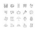Autumn line icons, signs, vector set, outline illustration concept Royalty Free Stock Photo