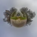 Autumn Little Planet with fog Royalty Free Stock Photo