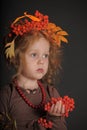 Autumn little red-haired princess Royalty Free Stock Photo