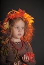 Autumn little red-haired princess Royalty Free Stock Photo