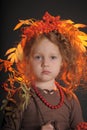 Autumn little red-haired princess Royalty Free Stock Photo