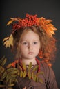 Autumn little red-haired princess Royalty Free Stock Photo