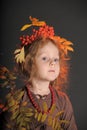 Autumn little red-haired princess Royalty Free Stock Photo