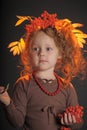 Autumn little red-haired princess Royalty Free Stock Photo