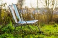 Autumn location, autumn decor, old chairs Royalty Free Stock Photo