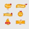 Autumn logo pack. autumn ornaments pack. orange logo