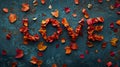 Autumn Love concept creative horizontal art poster.