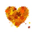 Autumn love, heart shape, leaf