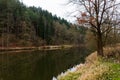 Autumn Luznice river, South Bohemia. Royalty Free Stock Photo