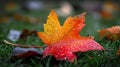 Autumn maple leaf detailed veins and intricate details in eliot porter style close up photography