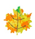 Autumn maple leaf made from plasticine