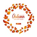 Autumn maple leaves fall template from the top for background and decoration Royalty Free Stock Photo