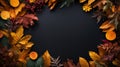 Autumn maple leaves falling frame Royalty Free Stock Photo