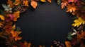 Autumn maple leaves falling frame Royalty Free Stock Photo