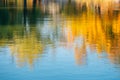 Autumn maple reflection in water at Gyeongbokgung Palace in Seoul, Korea Royalty Free Stock Photo