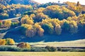 The autumn meadows sunset scenic Royalty Free Stock Photo