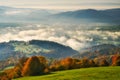 Autumn mists from Selciansky diel Royalty Free Stock Photo